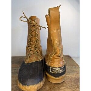 LL Bean Size L 9  boots brown leather waterproof hunting shoes vintage Unisex